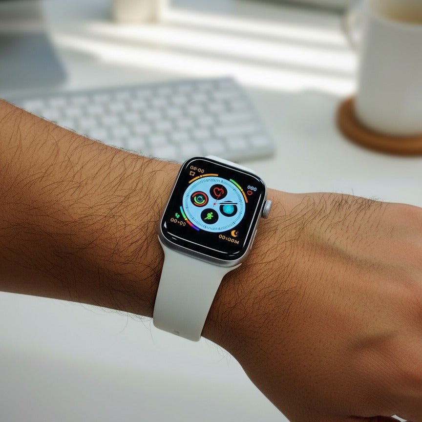 Smart Watch With Stylish Display Comfortable Silicone Strap